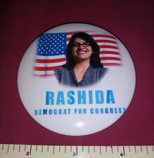 SUPER CONGRESS WOMAN RASHIDA TLAIB DETROIT MICHIGAN MUSLIM SQUAD PINBACK BUTTON