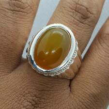 Yellow aqeeq ring silver Yellow yemeni Aqeeq Ring agate Ring Akik Ring Islamic r