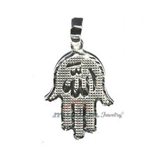 St. Silver Diamond-Cut Border Allah Pendant Hand-Shape Islamic Jewelry Gift