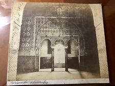 LARGE ORIGINAL ANTIQUE PHOTO OF MOSQUE INTERIOR  CONSTANTINOPLE TURKEY MUSLIM