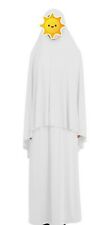 Solid White Two Piece Muslim Women Prayer Dress Isdal Pray Outfit Cover Clothing