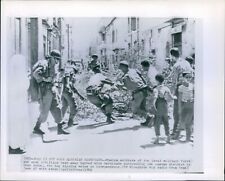 1962 Moslem Soldiers Tear Away Barbed Wire Barricade Algeria War Photo 8X10