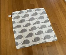 MIlKBARN Organic Cotton Muslim Stroller Blanket Baby Burp Cloth Gray Whale 21x21