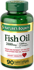 Nature’S Bounty Fish Oil, 2400Mg, 1200Mg of Omega-3, 90 Coated Softgels