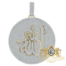 XL 2.85'' 14K Yellow Gold Finish Allah God Muslim Custom Pendant Charm Medallion