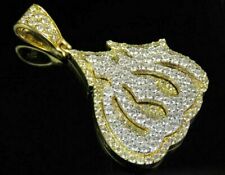 3.00 Ct Diamond Islamic Prophet Allah Pendant Charm Piece 10k Yellow Gold Over