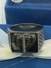 ISLAMIC ALLAH MUSLIM ARABIC MEN'S 925 STERLING SILVER RING CZ STONE size 10 1/2