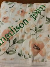 Pottery Barn Oversized Muslin Meredith Floral Blanket Monogrammed Madison Joan