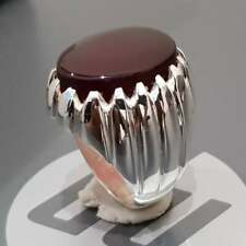 Real Aqeeq Ring for men Dark Black Kabadi Agate Akik Rings Islamic Ring