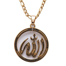 MEN WOMEN 925 STERLING SILVER ICY DIAMOND MUSLIM ALLAH ROUND CHARM PENDANT*SP70