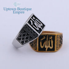 Muslim Allah Men's Stainless Steel Square Ring Size:8-13#HA