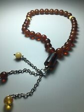 Natural Baltic Amber Muslim  Prayer Beads. 33 balls. Ball 10-12 mm.