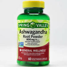 Spring Valley Ashwagandha Root Powder Vegetarian Capsules, 800 mg, 60 count