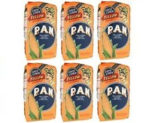 6x Harina PAN Yellow CornMeal Flour 1 Kg Venezuela