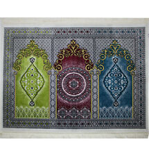 Turkish Islamic Janamaz Sajjadah Wide 3 Person Prayer Rug Multicolored #17-6