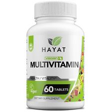 Hayat Vitamins Vegan Natural Multivitamin, Certified Halal, 60 Tablets