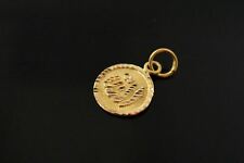 22k 22ct Solid Gold Muslim Religious Allah Pendant Modern Round Design p992 ns