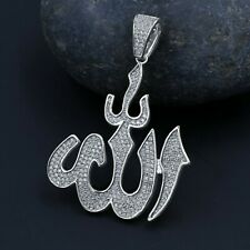 "Allah" Arabic Script 18mm Circle Medallion Pendant in Italy 925 Sterling Silver