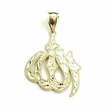 14K Yellow Gold Nugget Allah Islamic God Pendant Charm religious jewelry 9.4g