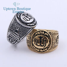 Muslim Allah Islamic Men's Stainless Steel Round Band Ring Size:8-13#AJI