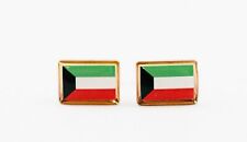 Kuwait Flag Cufflinks--Kuwaiti Arabic Islamic Muslim Middle Eastern Persian Gulf