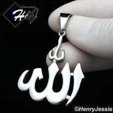 MEN WOMEN Stainless Steel Silver Plain Muslim Allah Charm Pendant*P107