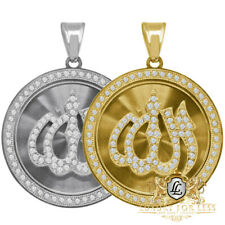 Solid Stainless Steel 18K Gold Finish Allah God Muslim Pendent Charm Medallion