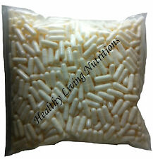 1000 EMPTY GELATIN CAPSULES ~ SIZE 1 ~ Colored White Opaque (Kosher/Halal) gel