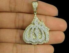 3.00 Ct Round Diamond Islamic Prophet Allah Pendant Charm 14K Yellow Gold Finish