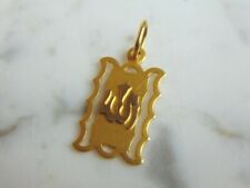 Womens Vintage Estate 18k Yellow Gold Muslim Prayer Pendant 2.0g E1236