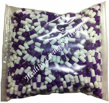 1000 EMPTY GELATIN CAPSULES gel ~SIZE 0 ~ Colored White/Purple (Kosher/Halal)