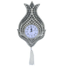 Turkish Islamic Home Wall Clock Decor 99 Names of Allah Esma Tulip Silver