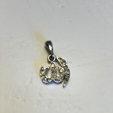 Stainless steel and rhinestones Muslim Allah Charm Pendant 1/2 inch (no chain)