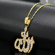 Necklace for man woman Chain Silver Plat Allah Pendant simulated diamond islamic