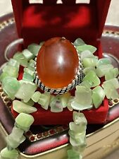 Yemeni Aqeeq Ring Mens Akik Ring Sterling Silver 925 Ring Handmade Agate Ring