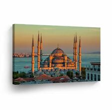 Islamic Wall Home Decor Art Blue Mosque Istanbul Canvas Print