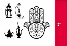 Wall Sticker Hamsa Hookah I Love Smoke Smoking Muslim Arabic Decor  (z2564)