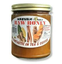 RAW HONEY with GINGER, TURMERIC, & CINNAMON 12oz 100% PURE HONEY