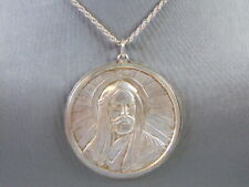 Vintage Estate Sterling Silver Necklace W/ Muslim Pendant 41.9g E5064