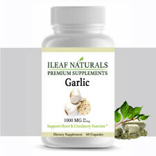 iLeafNaturals Garlic Capsules Heart & Blood Pressure Support - 1000 MG