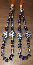 Large Glass Misbaha Blue Gold Silver Islamic Art Ramadan Eid Decorations Set (2)