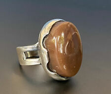 LRG Yemeni Agate silver Ring/ Yemen aqeeq aqiq Men Ring/Yemeni Islamic akik Ring