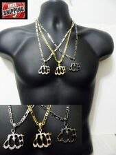 Hip Hop Necklace Small Allah Muslim Religious Crystal Figaro Chain 