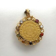 18K Gold Interfaith Muslim Judaic Arabic Quran Locket Charm Pendant 9gr