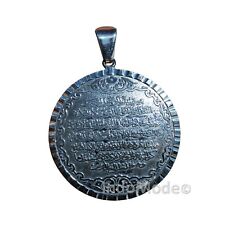 Round Antique Style Ayatul-kursi Pendant with Diamond-cut Edge Muslim Pendant