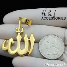 MEN WOMEN Stainless Steel Gold Simple Plain Muslim Allah Charm Pendant*GP107