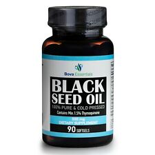 Black Seed Oil 500mg Capsules - 100% Pure Softgel Non-GMO 90 Count BULK