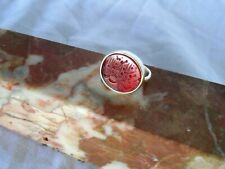 ISLAMIC MIDDLE EASTERN  AGATE ARABIC CALLIGRAPHY AMULET STERLING SILVER RING