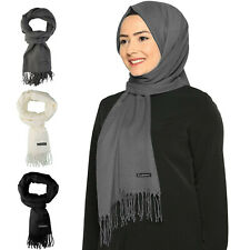 Muslim Women Hijab Headwear Cover Scarf Islamic Solid Head Wrap Shawl 195-70cm