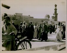 GA72 Original Photo MUSLIM MEN WALKING Middle Eastern Streets Mosque Tower View